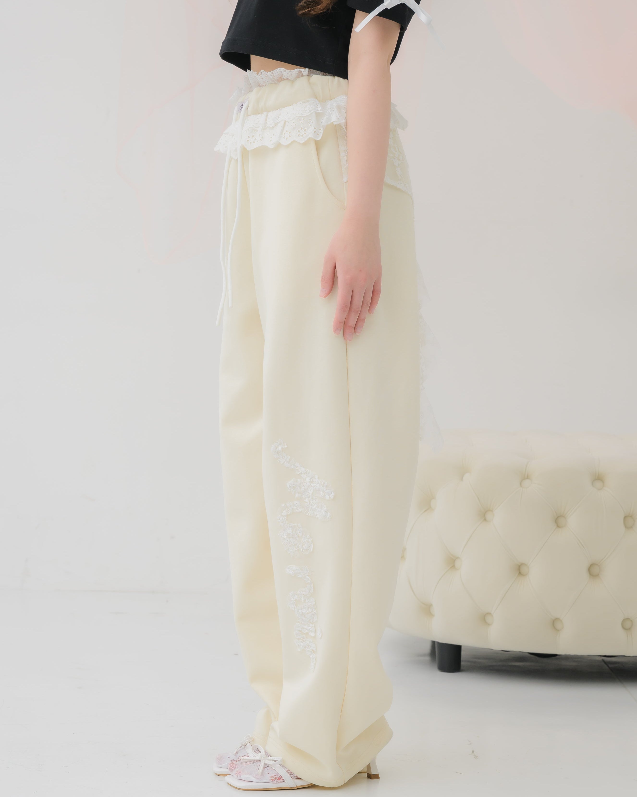 girly french lace pants