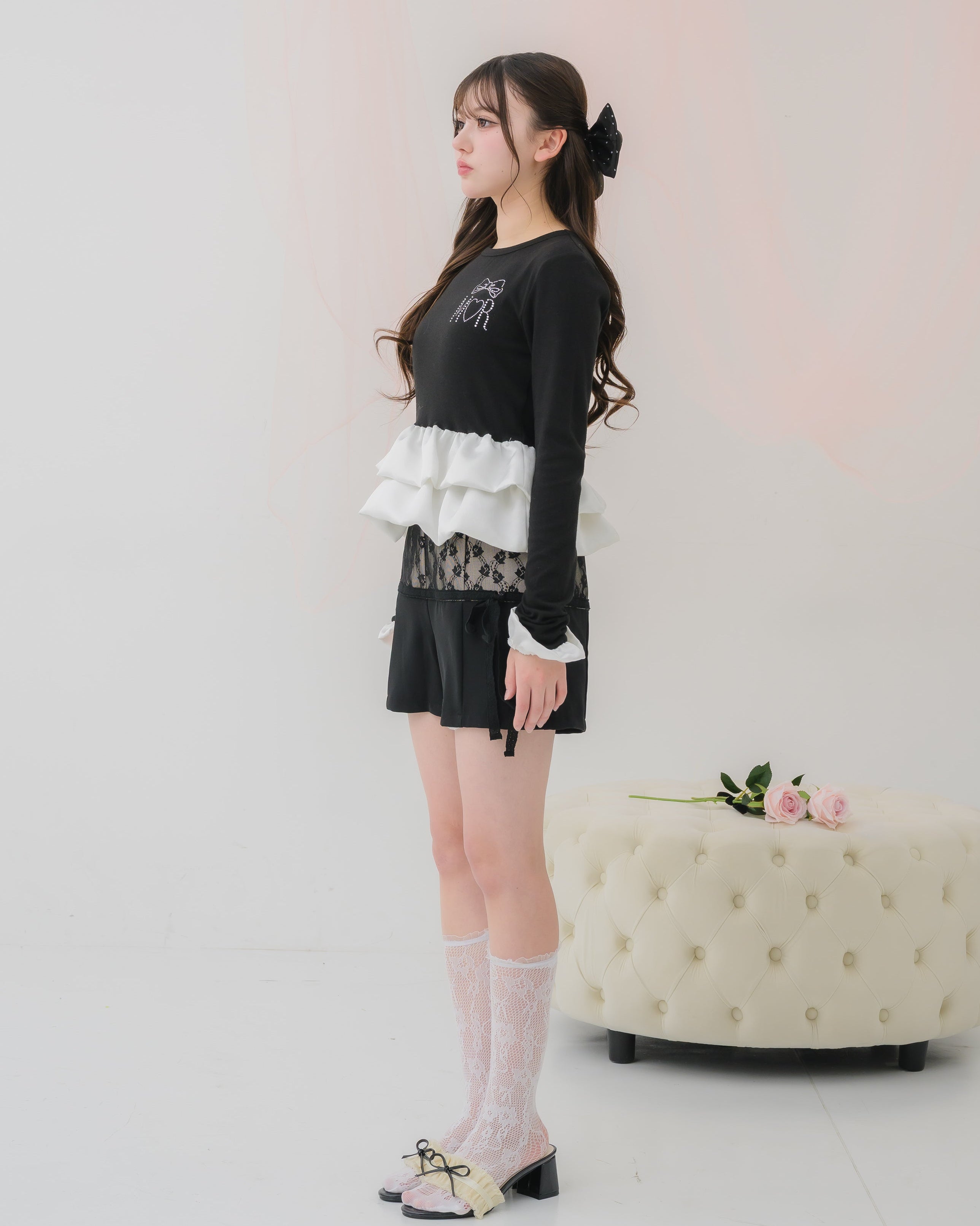 cream peplum long tshirt