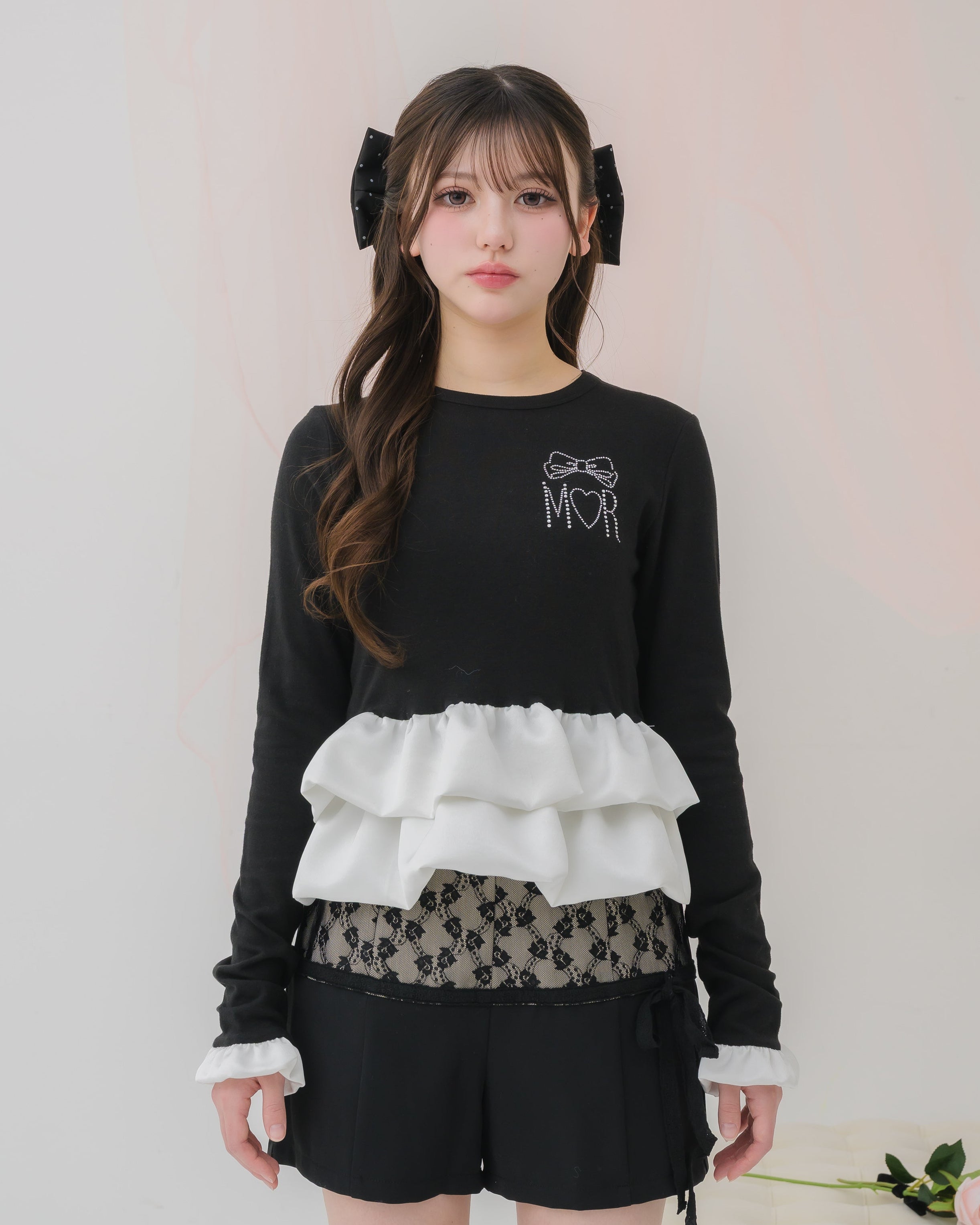 cream peplum long tshirt