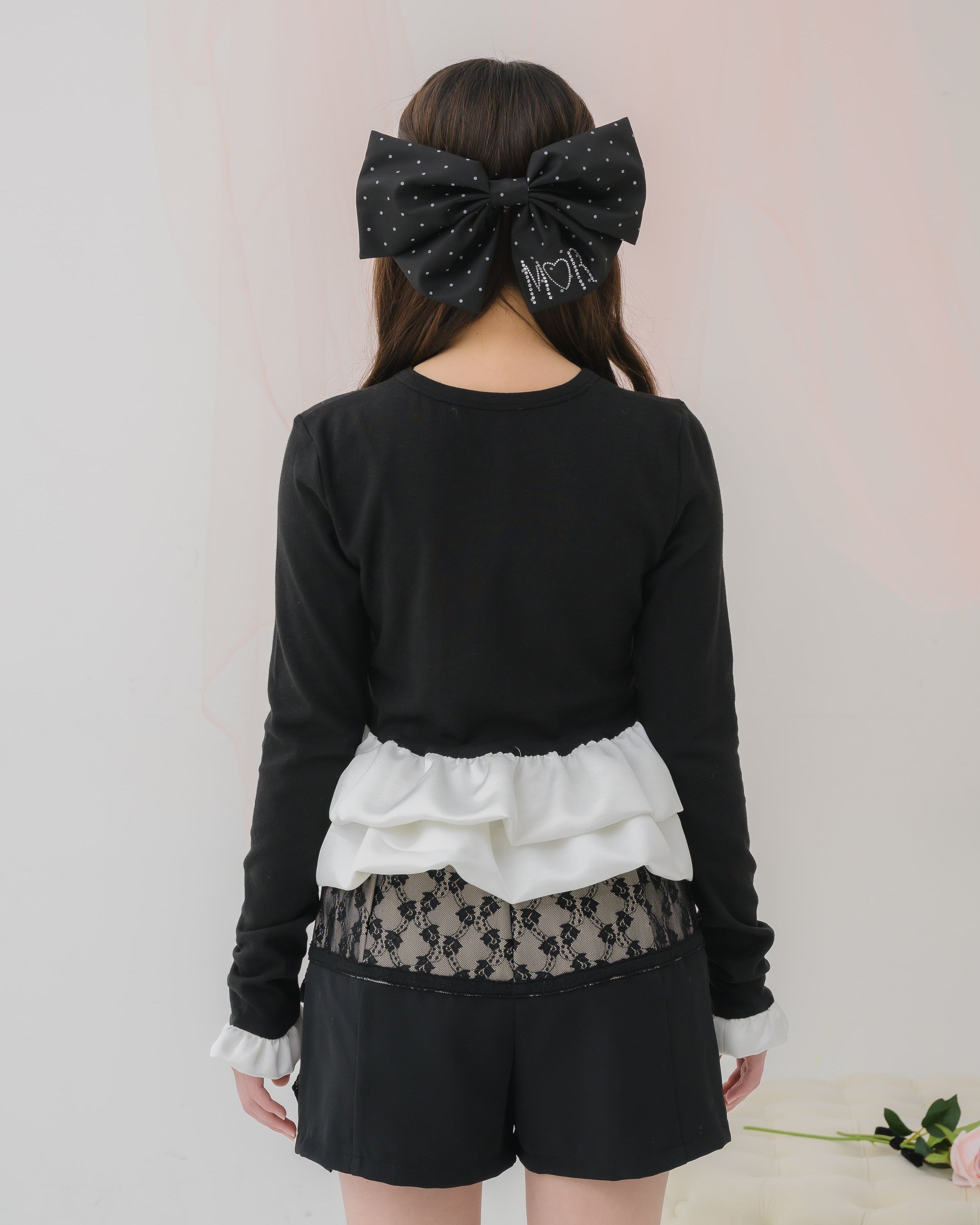 cream peplum long tshirt