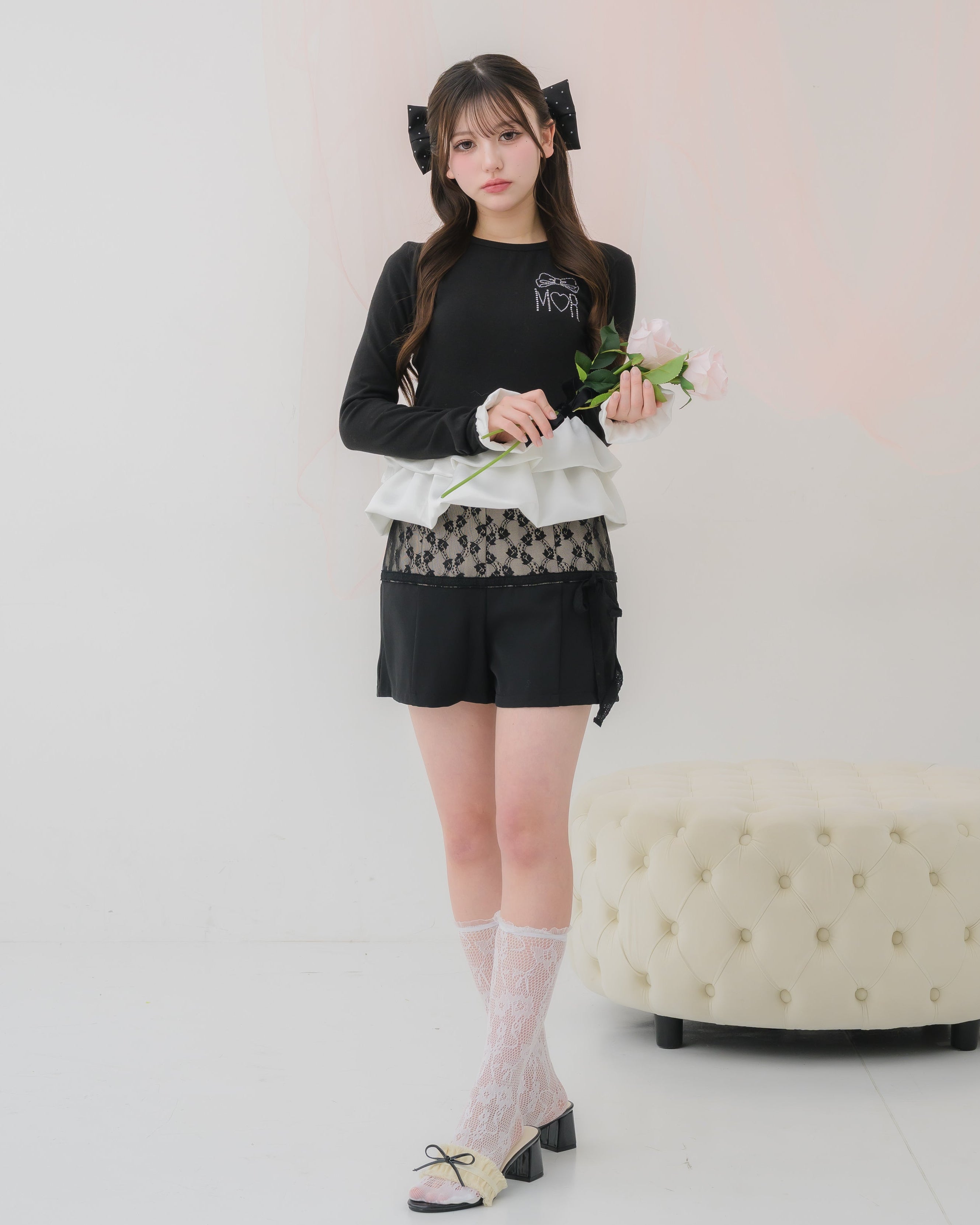 cream peplum long tshirt