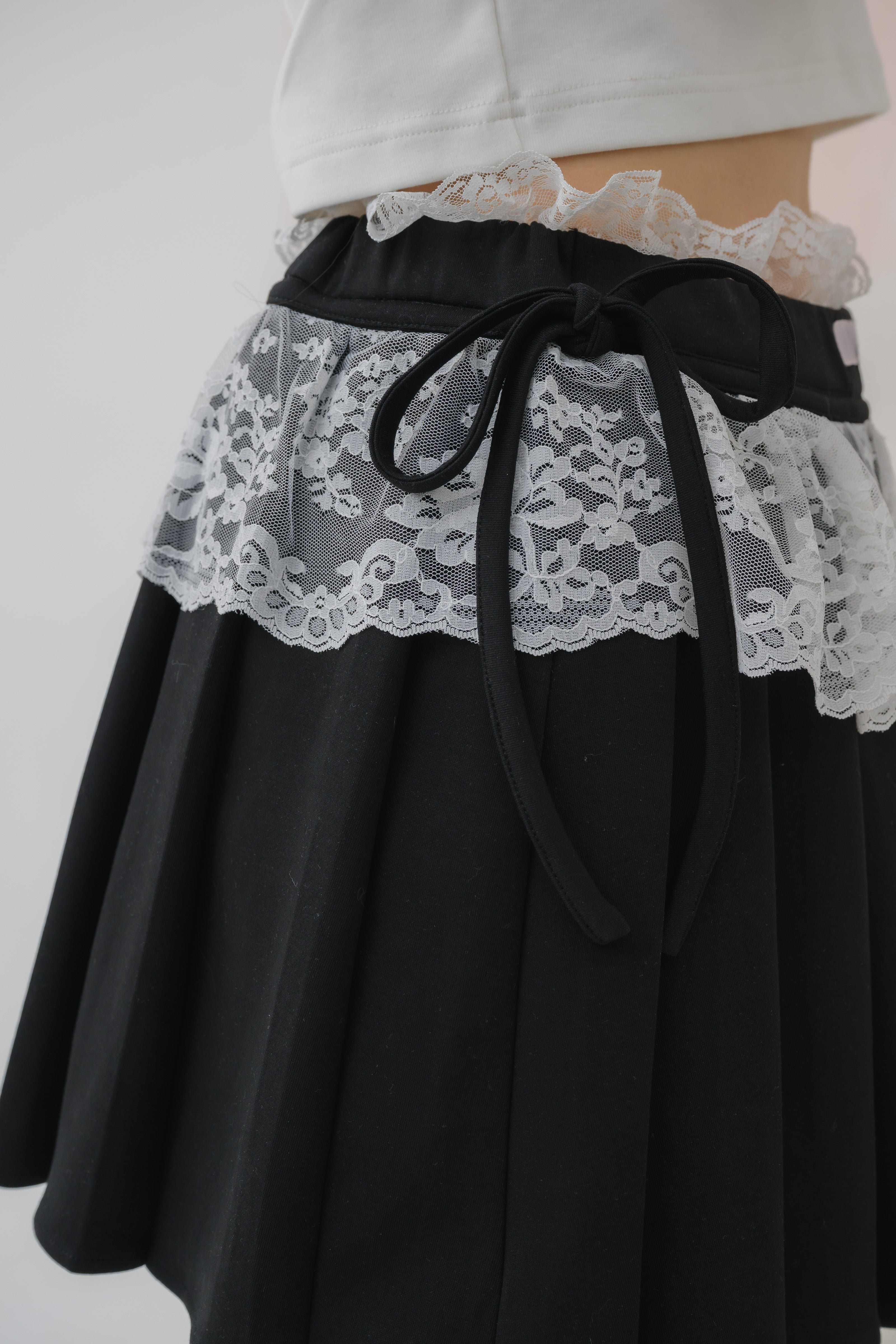 girly french lace mini skirt