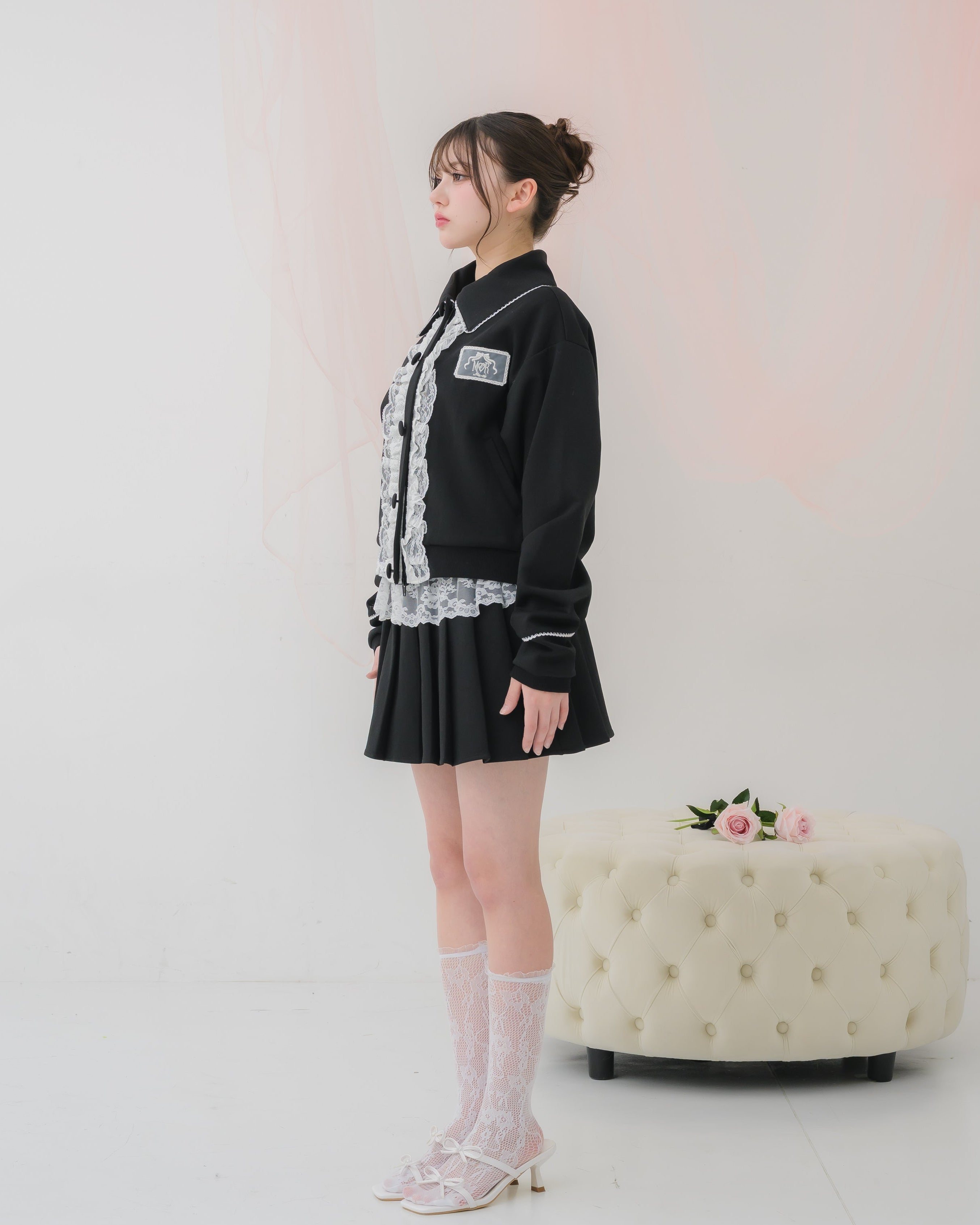 girly french lace zipup