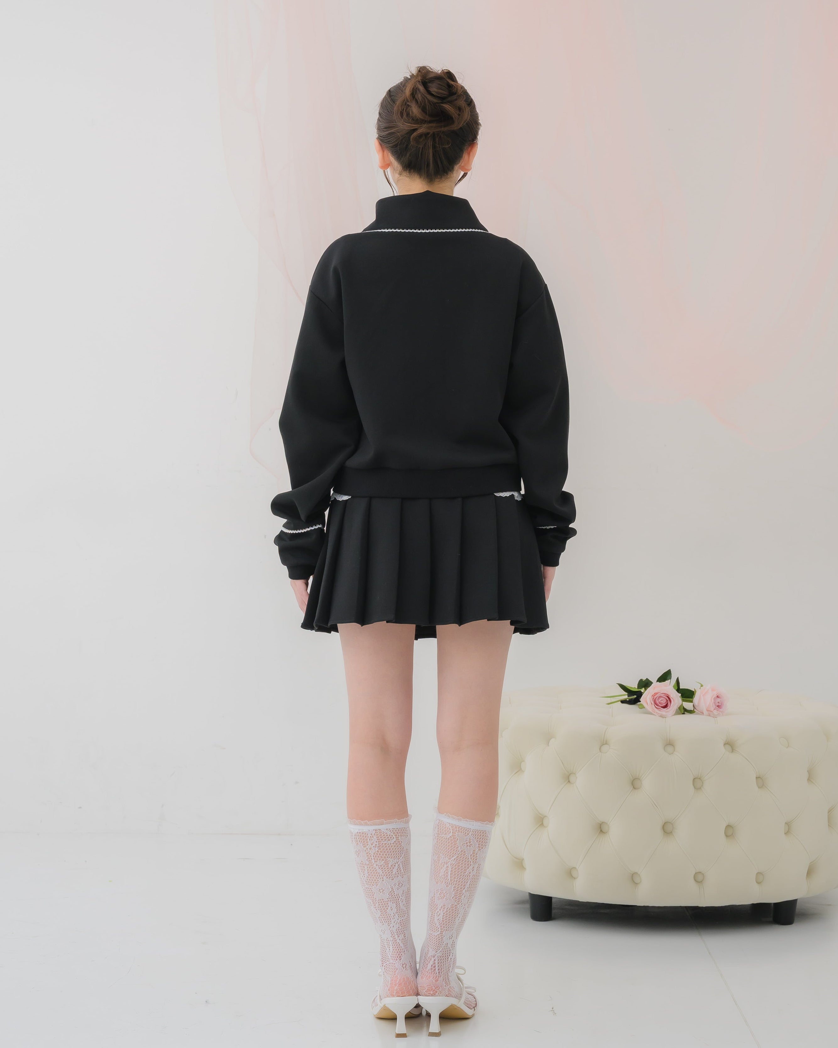 girly french lace zipup