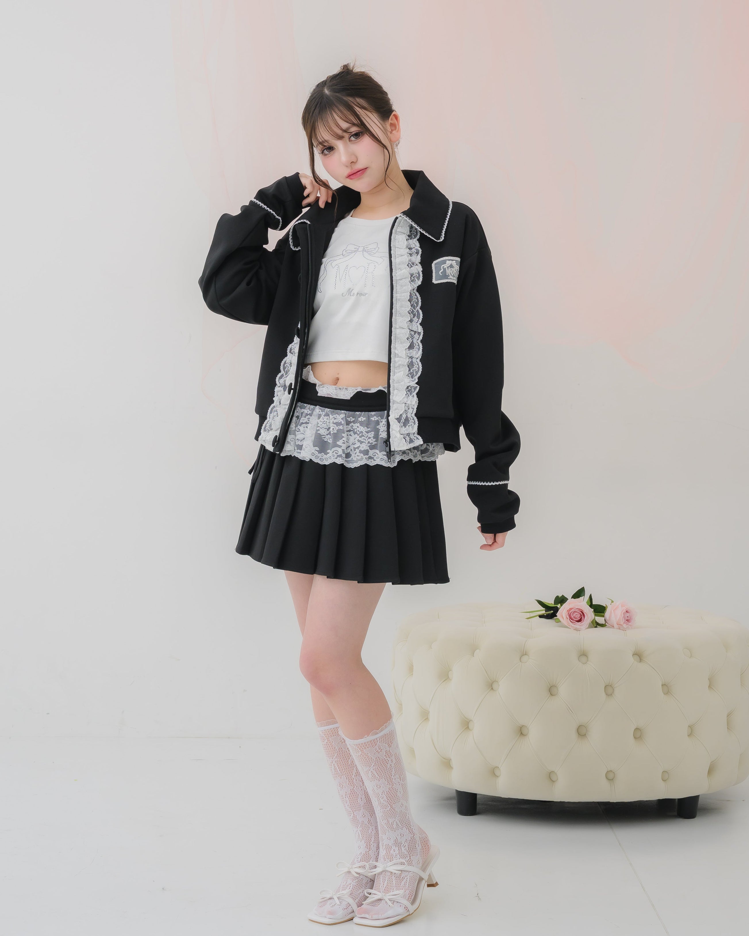 girly french lace mini skirt