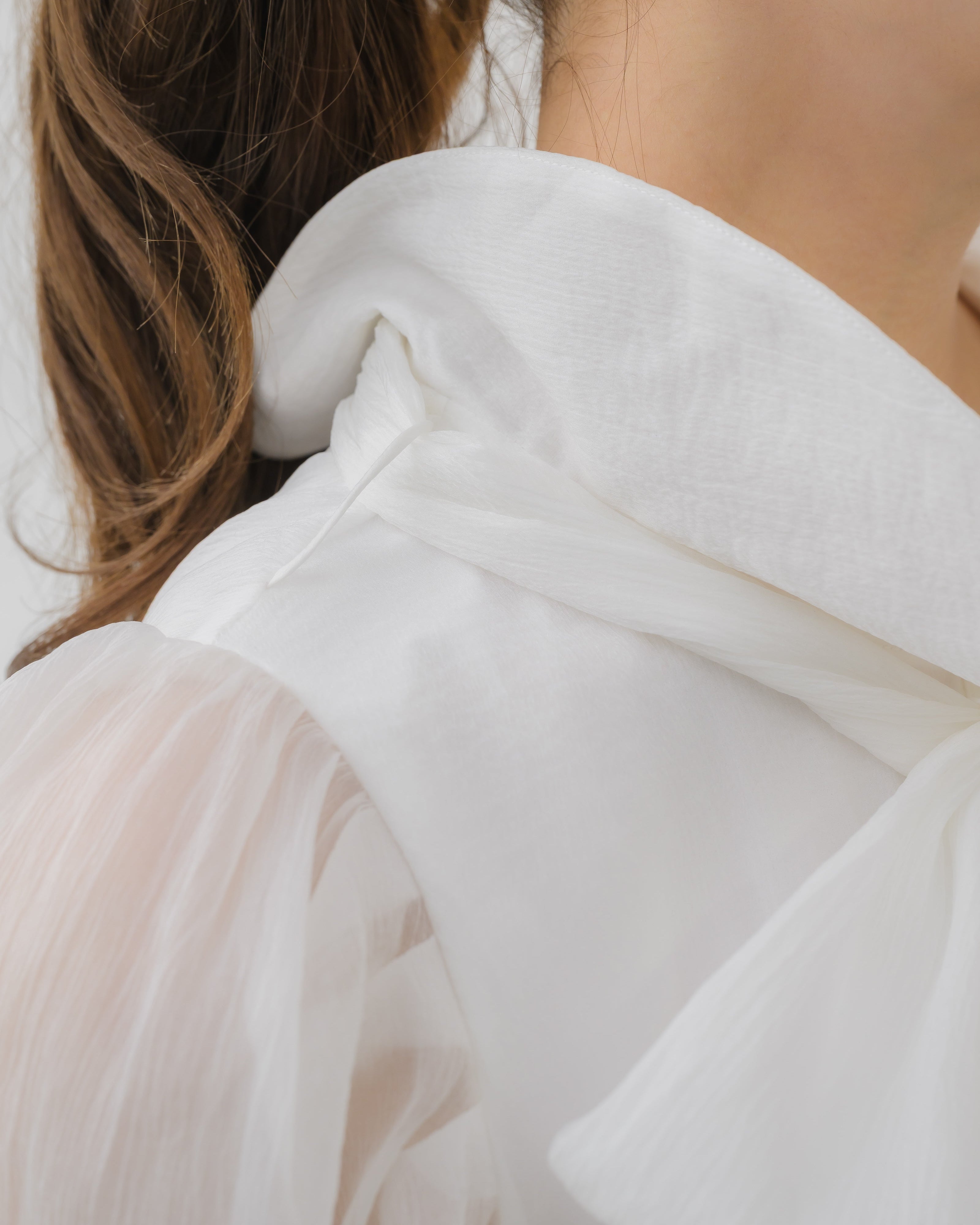 sheer chiffon ribbon blouse