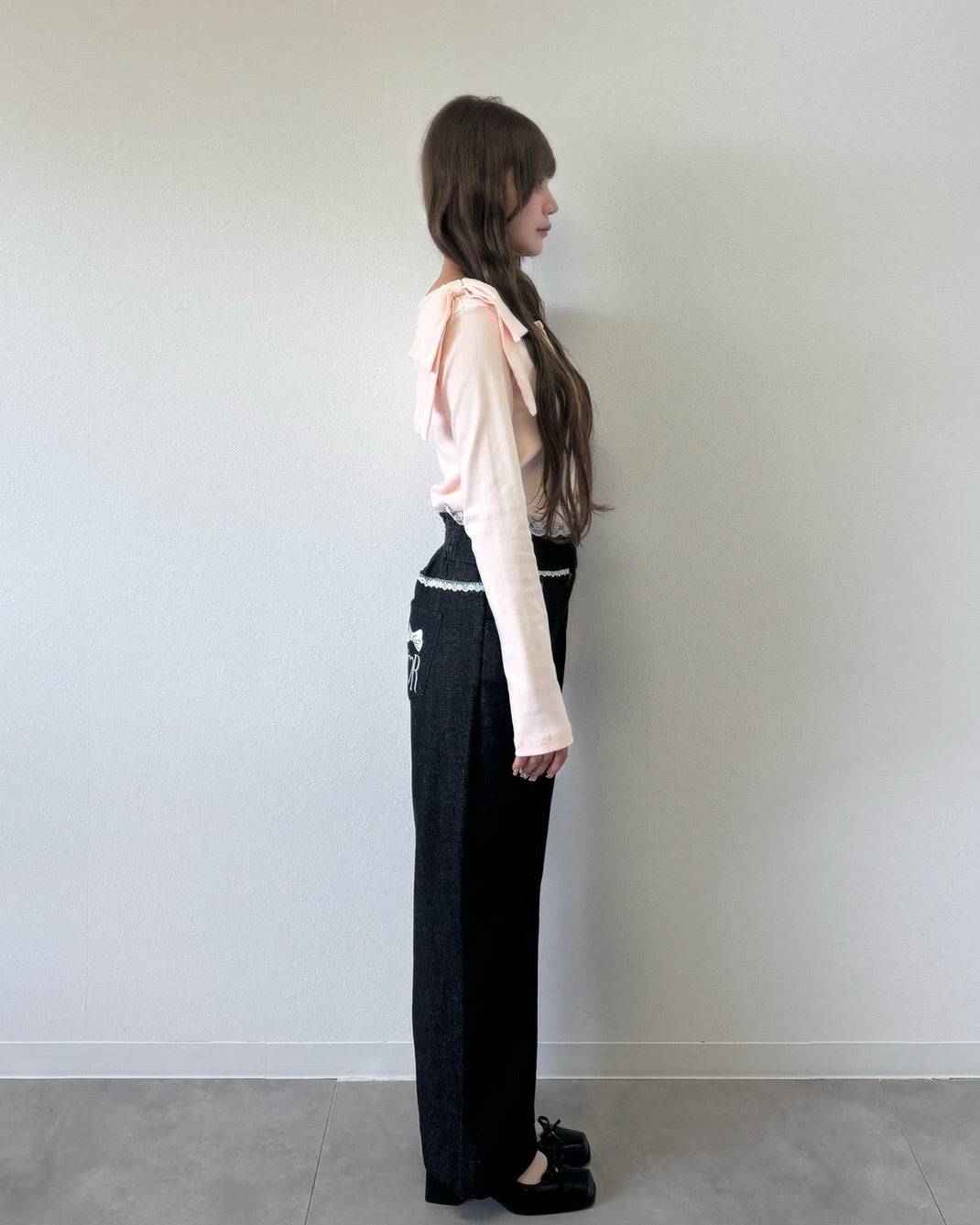 dot ribbon layered cutsew