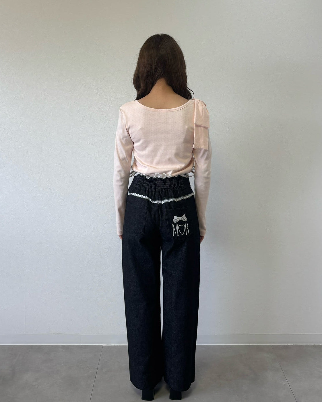 dot ribbon layered cutsew