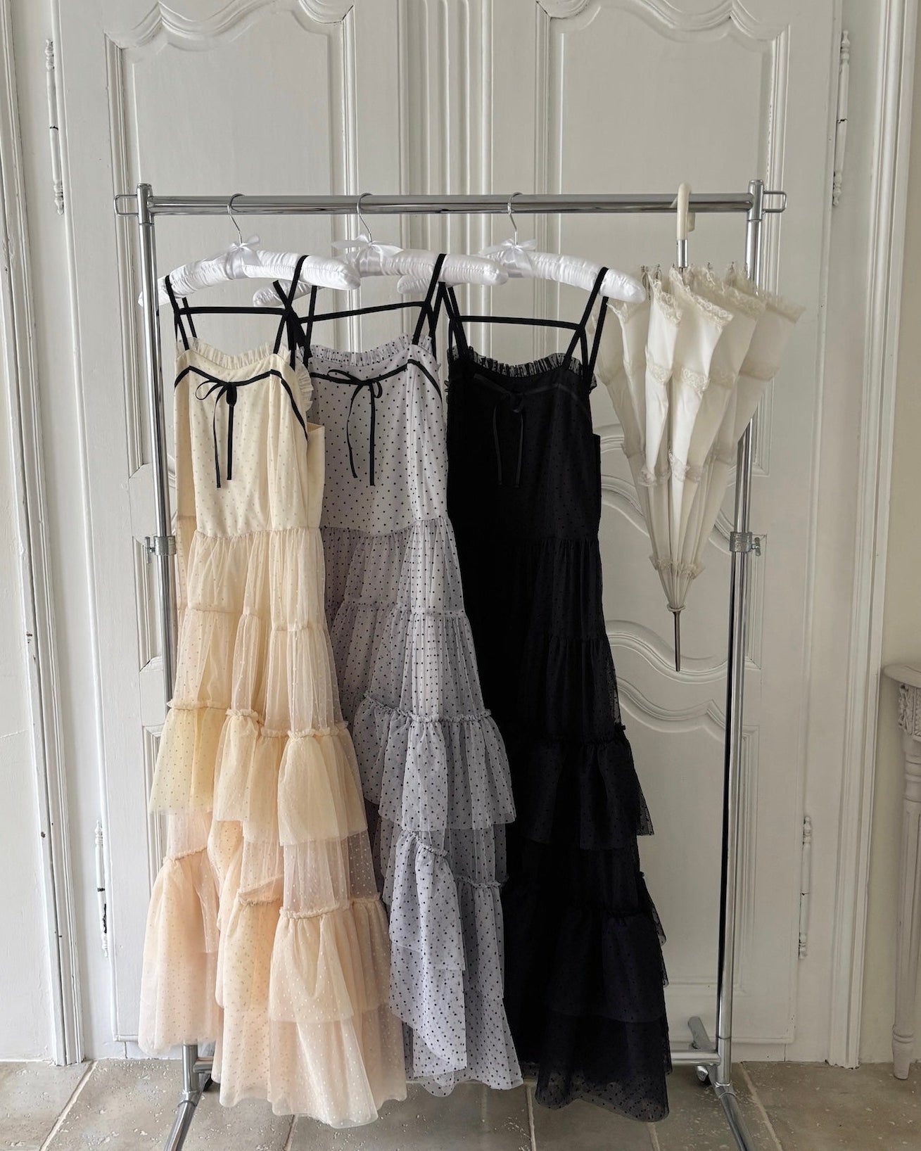 【 予約商品 】dot tulle tiered dress