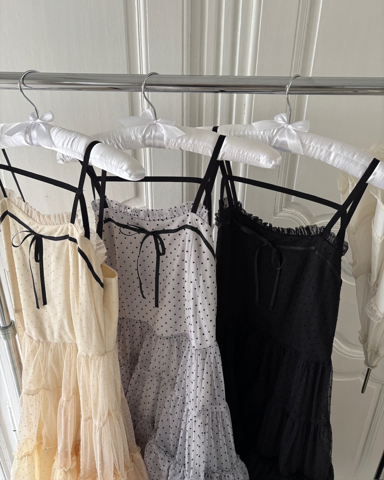 dot tulle tiered dress