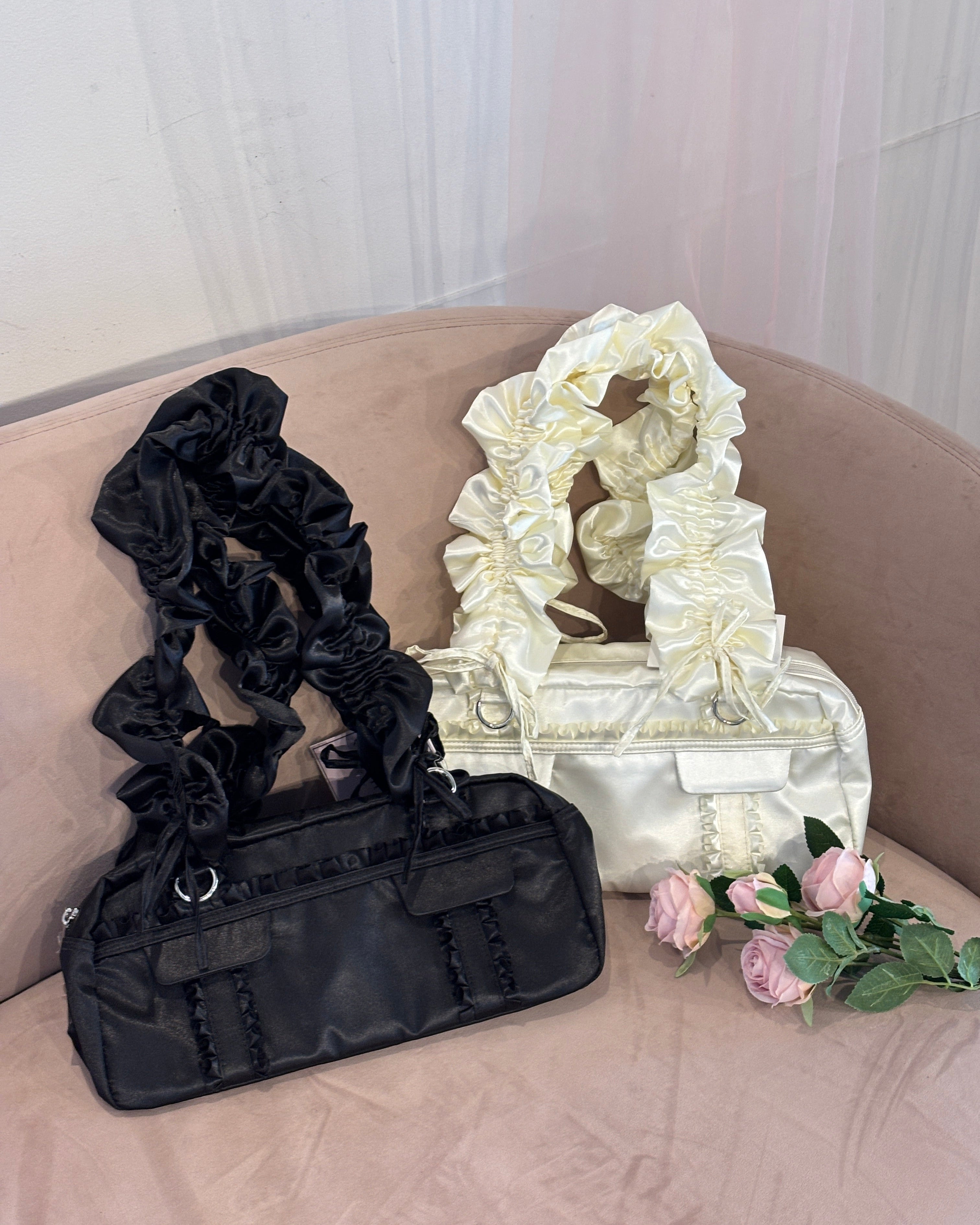 satin boston bag