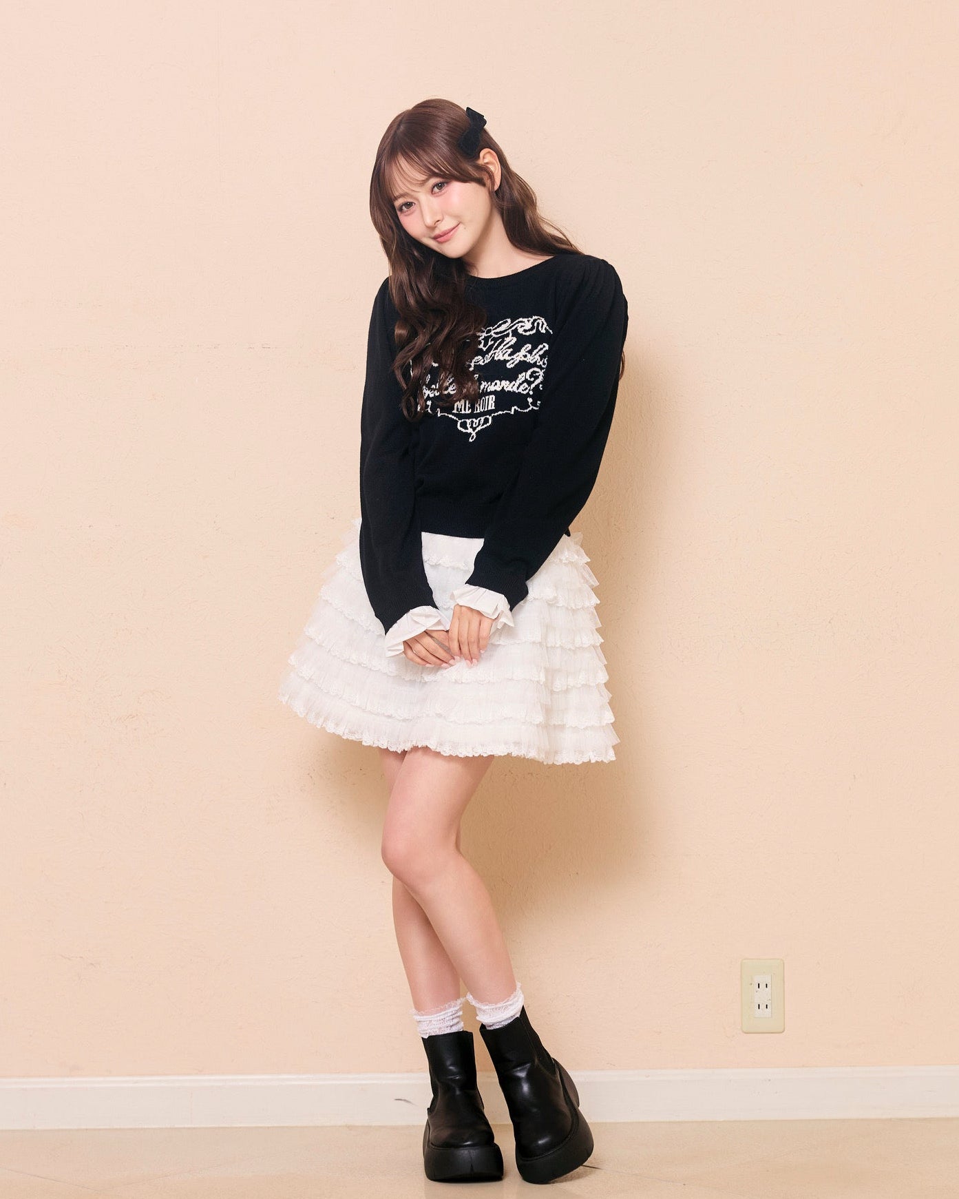 message logo knit tops