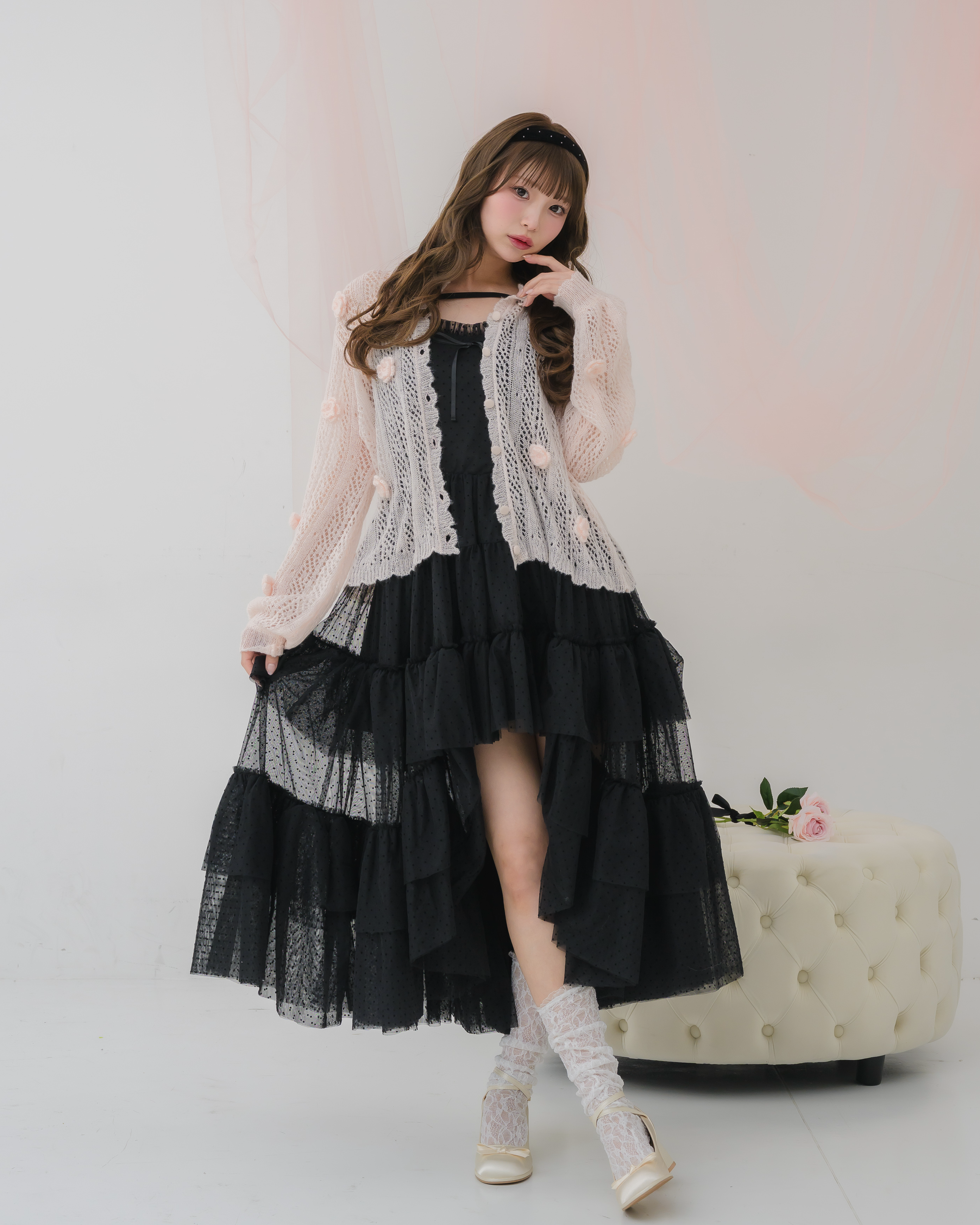 【 予約商品 】dot tulle tiered dress