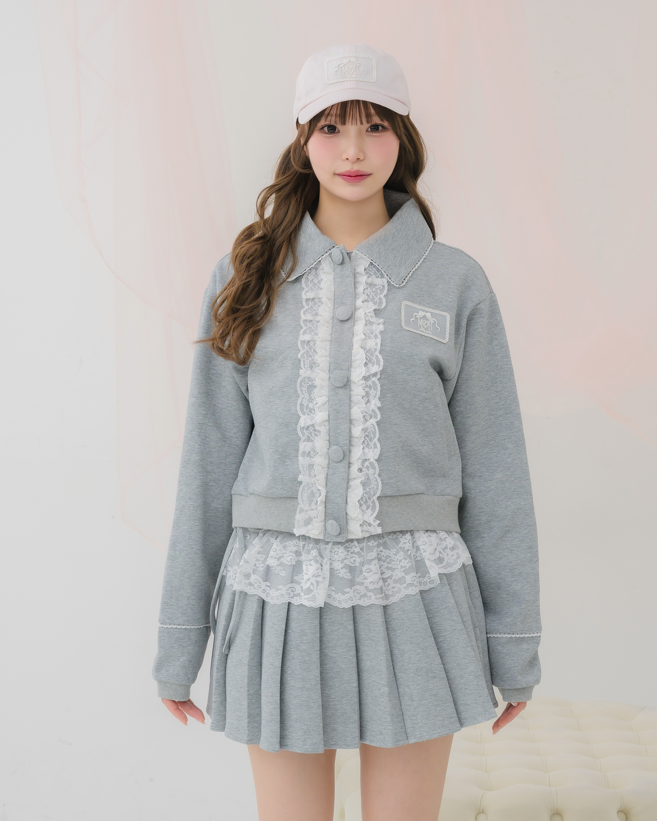 girly french lace zipup