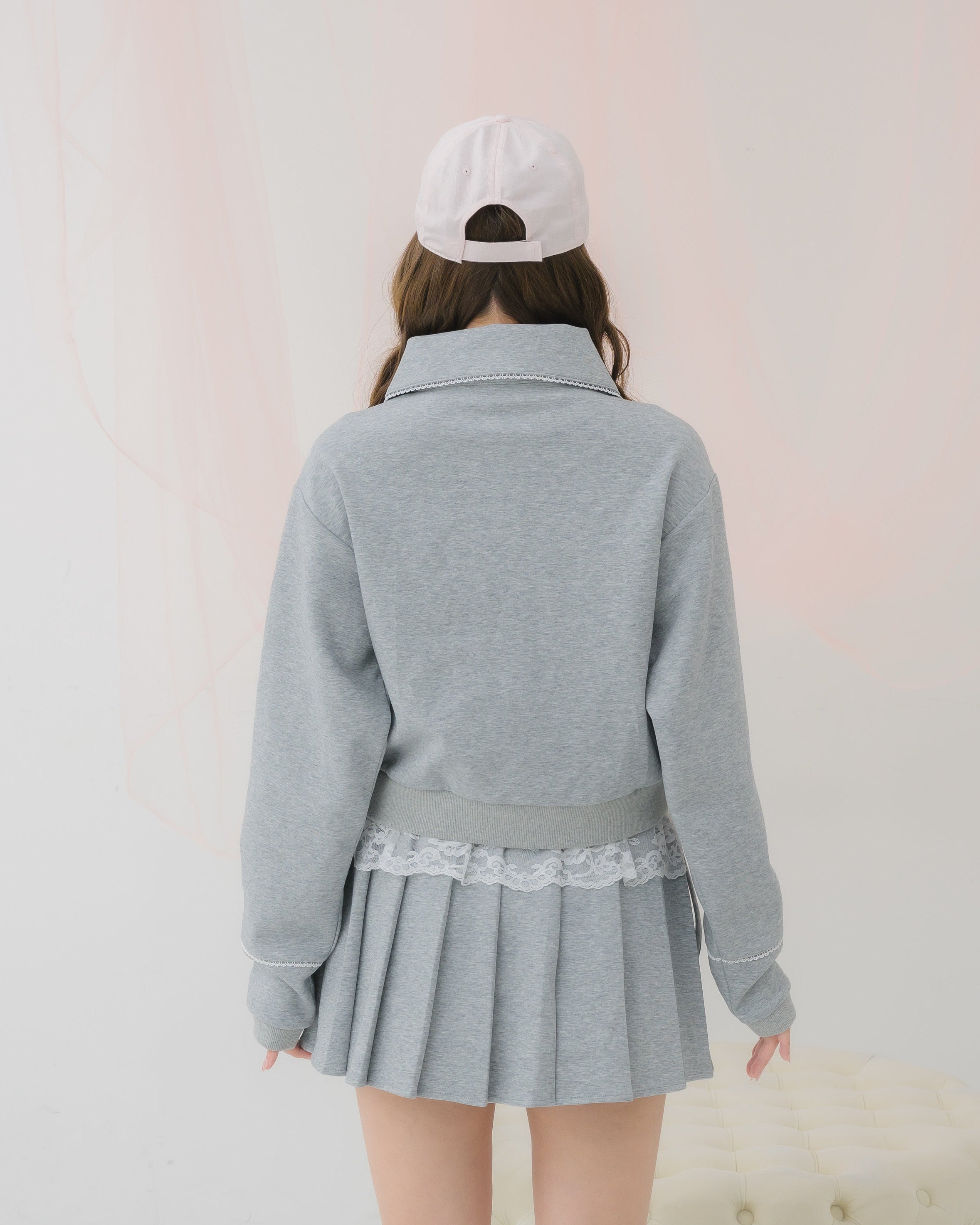 girly french lace zipup