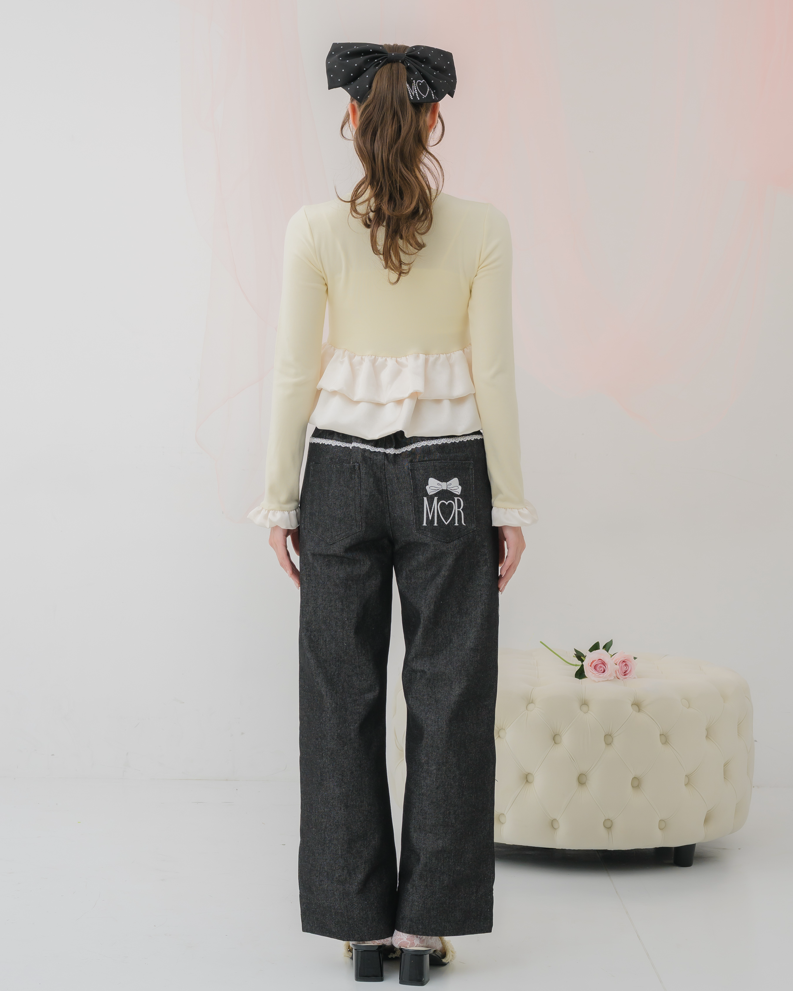 cream peplum long tshirt