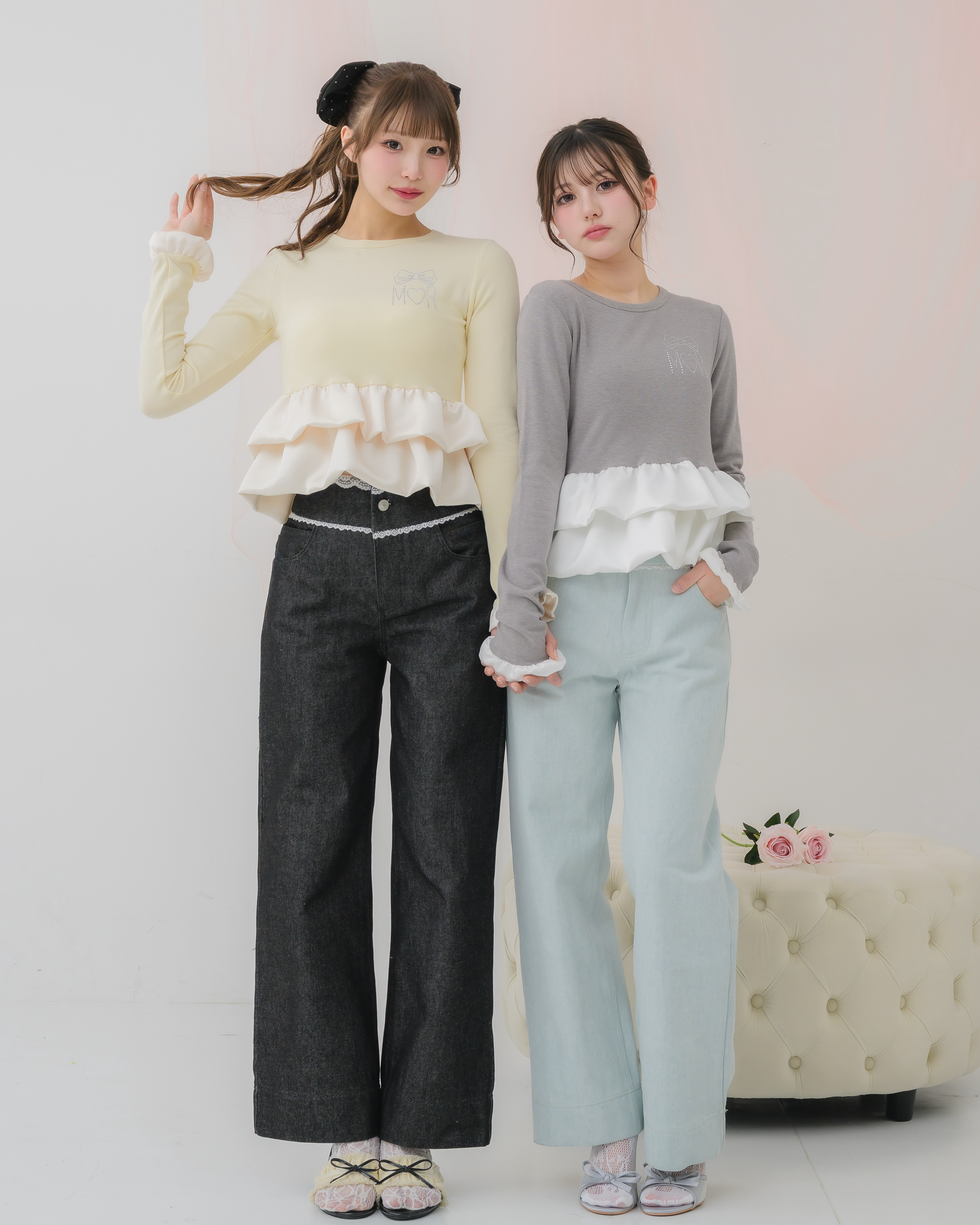 cream peplum long tshirt