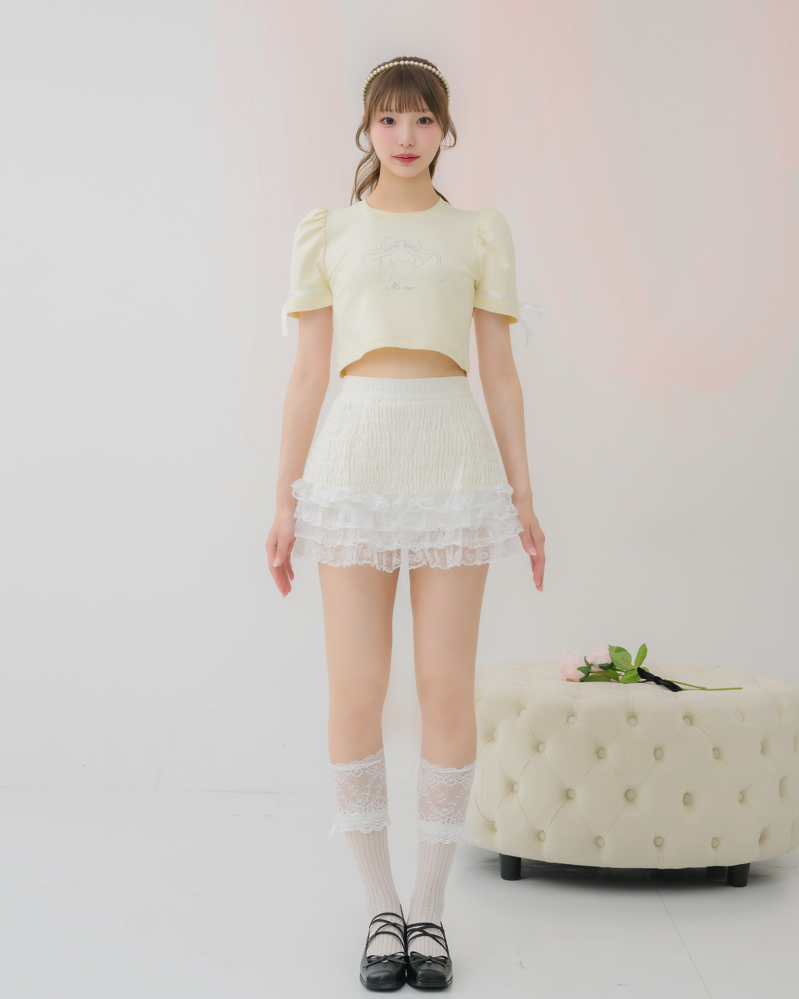 tiered shirred skirt pants