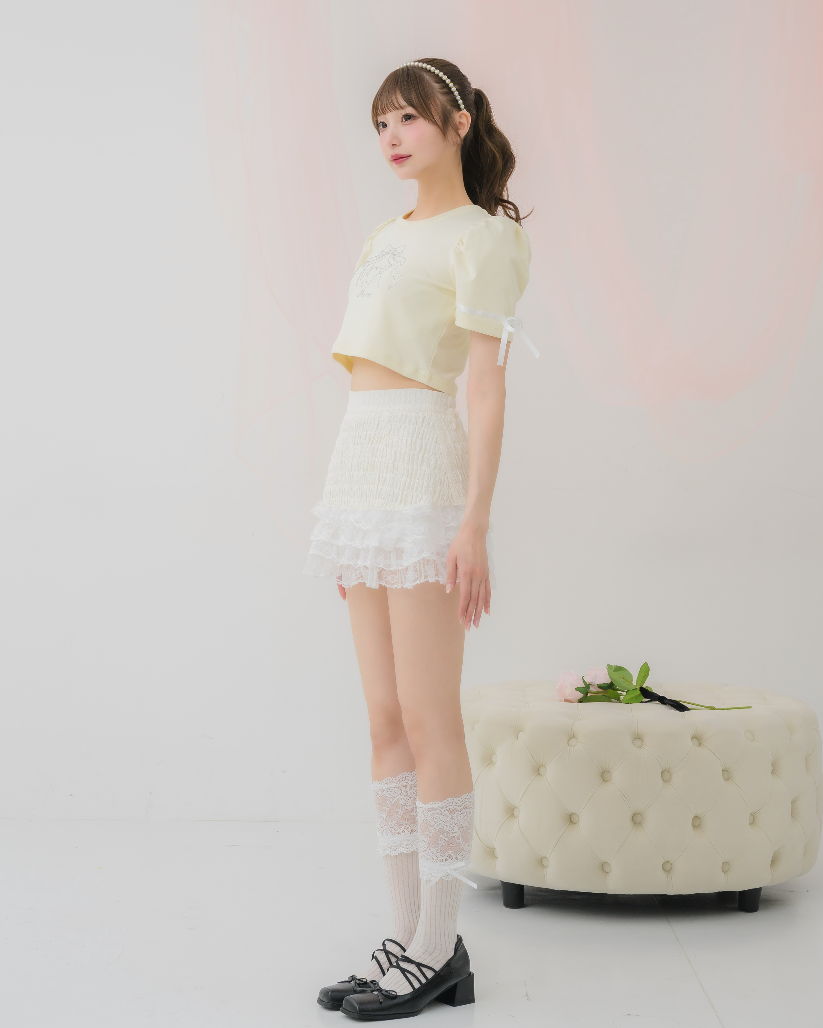 tiered shirred skirt pants